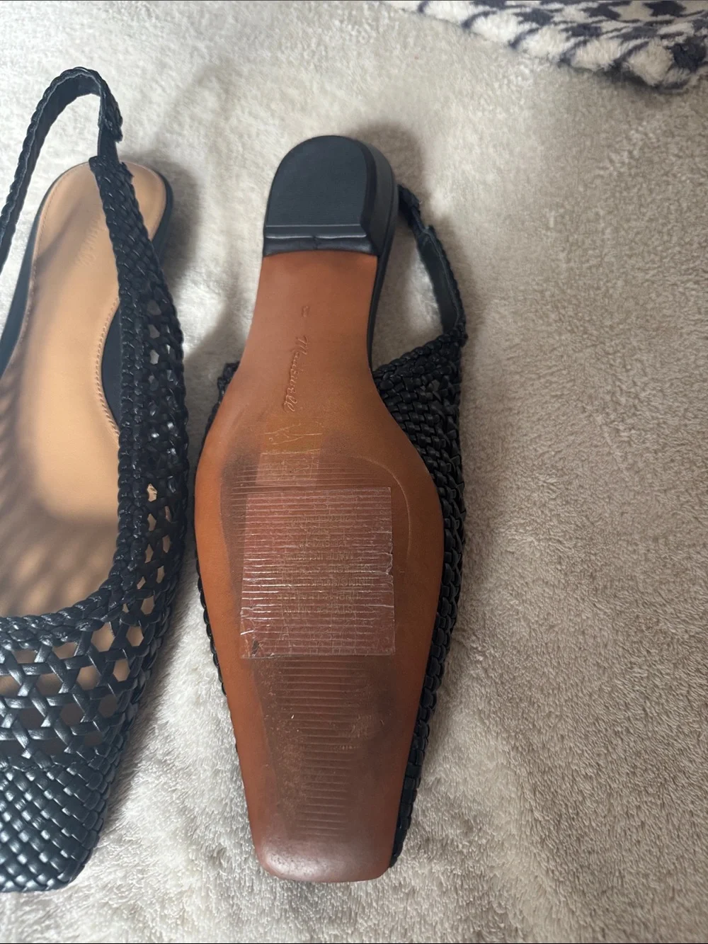 Madewell Black Woven Slingback Flats